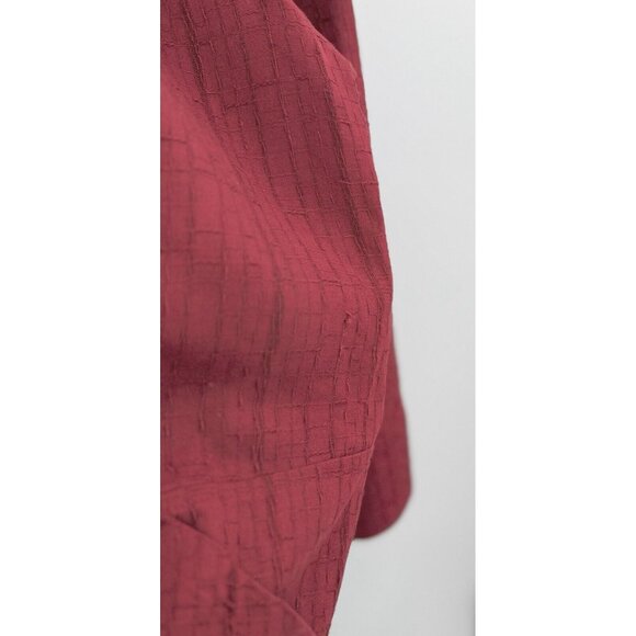 Christopher & Banks Red Texture Stitch 3/4 Sleeve Shacket Zip Front Boho Size‎ L - Picture 7 of 12